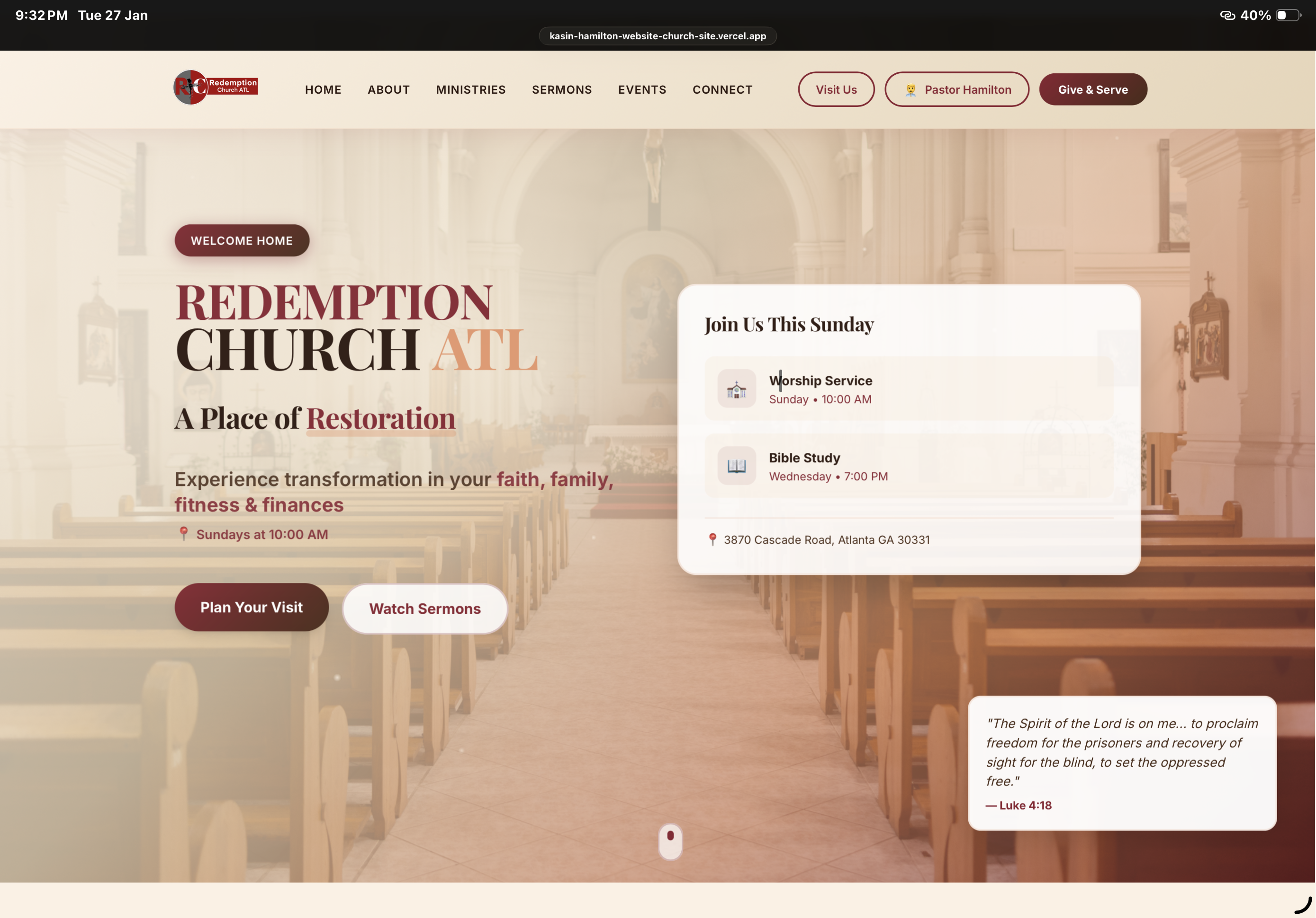 Church Ministry Website